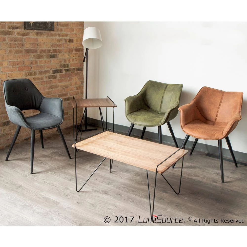 Loft Walnut and Black End Table with Metal Hairpin Legs by Lumisource 10 Loft Walnut and Black End Table with Metal Hairpin Legs by Lumisource - Image 8