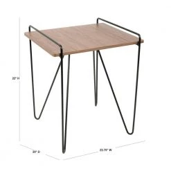 Loft Walnut and Black End Table with Metal Hairpin Legs by Lumisource 12 Loft Walnut and Black End Table with Metal Hairpin Legs by Lumisource -Cheap Lumisource Store walnut black lumisource end side tables tbe loft wl bk 40 1000