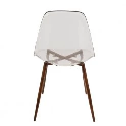 Clara Mid-Century Clear Acrylic and Walnut Modern Dining Chair (Set of 2) by Lumisource -Cheap Lumisource Store walnut clear lumisource dining chairs ch clra wl cl2 66 1000