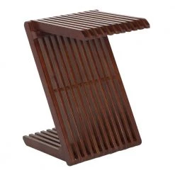 Z-Bamboo 12.25" Walnut Z-Shaped Wood End Table by Lumisource