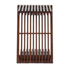 Z-Bamboo 12.25" Walnut Z-Shaped Wood End Table by Lumisource -Cheap Lumisource Store walnut lumisource end side tables tb zbamboo wl 66 1000