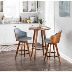 Ahoy Mid-Century Modern Counter Height Dining Table in Walnut - 1-Piece by Lumisource -Cheap Lumisource Store walnut lumisource kitchen dining tables ct ahoy wl 31 1000