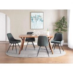 Folia Rectangular Walnut Wood Dining Table by Lumisource -Cheap Lumisource Store walnut lumisource kitchen dining tables dt folia6338 wl 31 1000