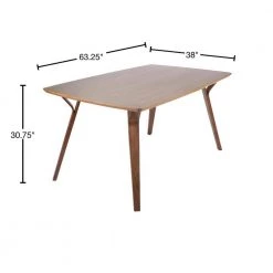 Folia Rectangular Walnut Wood Dining Table by Lumisource -Cheap Lumisource Store walnut lumisource kitchen dining tables dt folia6338 wl 40 1000