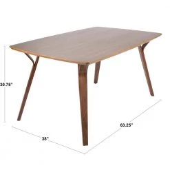 Folia Rectangular Walnut Wood Dining Table by Lumisource -Cheap Lumisource Store walnut lumisource kitchen dining tables dt folia6338 wl 4f 1000