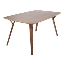 Folia Rectangular Walnut Wood Dining Table by Lumisource