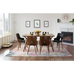 Folia Rectangular Walnut Wood Dining Table by Lumisource -Cheap Lumisource Store walnut lumisource kitchen dining tables dt folia6338 wl c3 1000