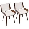 Santi White Faux Leather Dining/Accent Chair with Cherry (Set of 2) by Lumisource -Cheap Lumisource Store white cherry lumisource dining chairs ch snt ch w2 64 1000