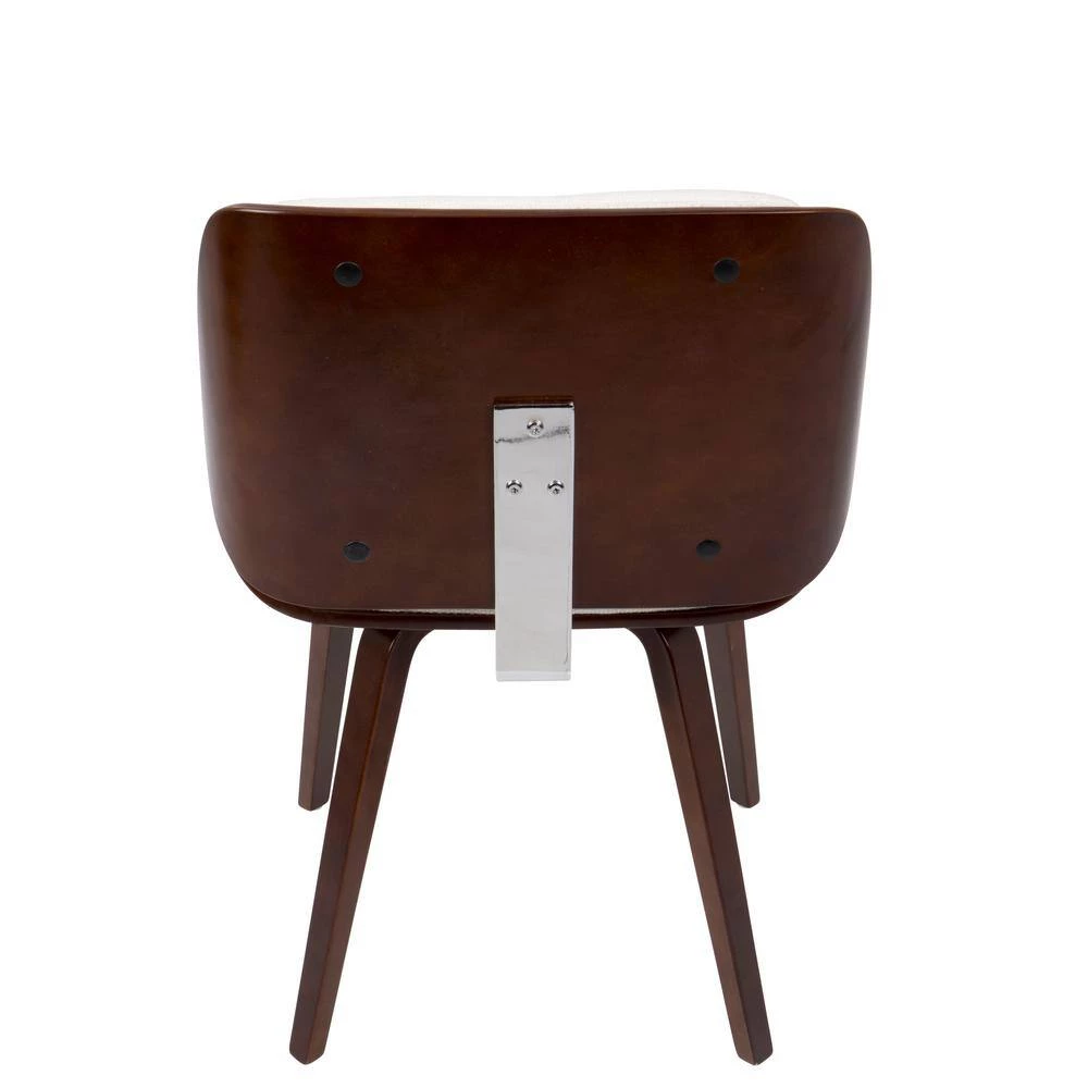 Santi White Faux Leather Dining/Accent Chair with Cherry (Set of 2) by Lumisource 6 Santi White Faux Leather Dining/Accent Chair with Cherry (Set of 2) by Lumisource - Image 4