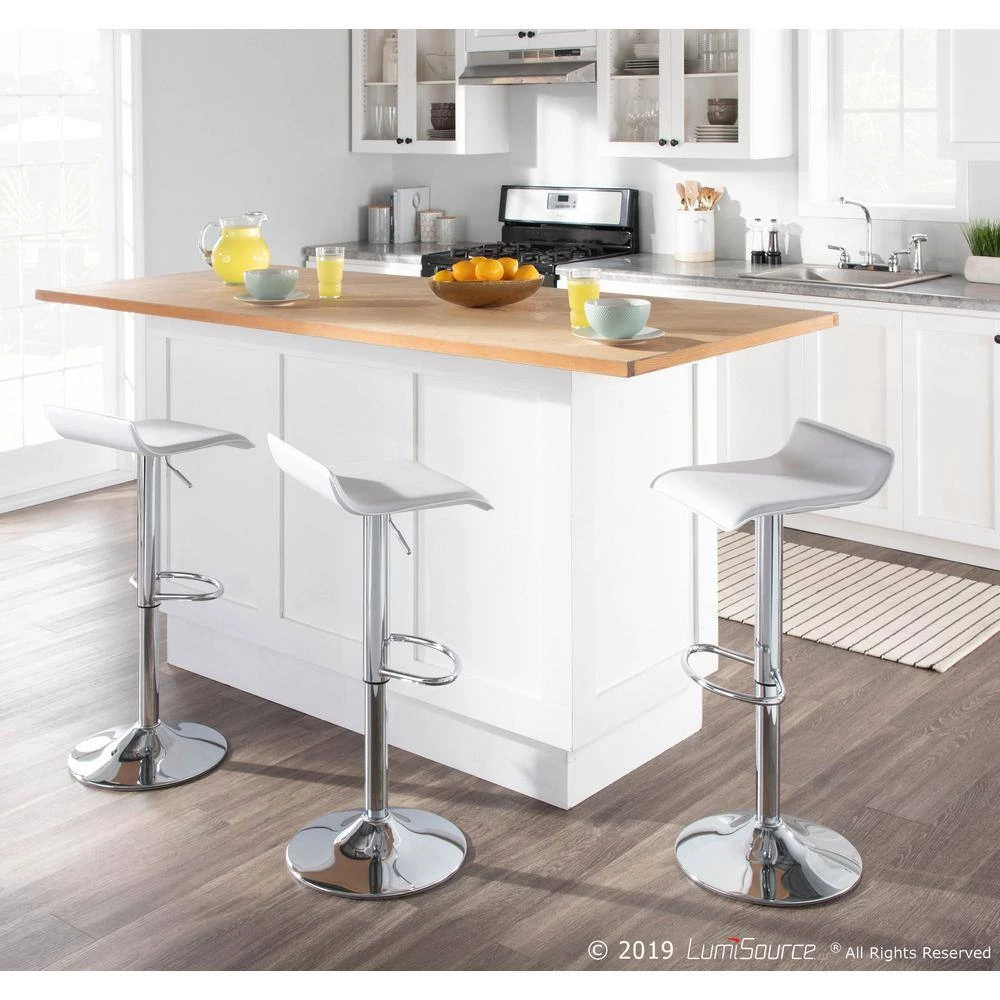 Ale White Adjustable Height Bar Stool (Set of 2) by Lumisource 9 Ale White Adjustable Height Bar Stool (Set of 2) by Lumisource - Image 7