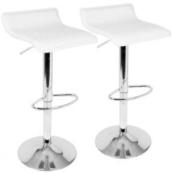 Ale White Adjustable Height Bar Stool (Set of 2) by Lumisource