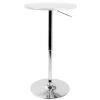 White and Chrome Adjustable Bar Table by Lumisource -Cheap Lumisource Store white chrome lumisource bar tables bt adj23tw w 64 1000