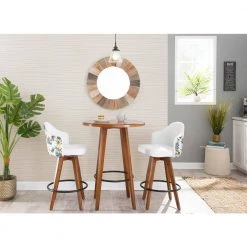 Ahoy Upholstered 37 in. White Fabric and Floral Print Counter Height Bar Stool with Black Round Footrest (Set of 2) by Lumisource 15 Ahoy Upholstered 37 in. White Fabric and Floral Print Counter Height Bar Stool with Black Round Footrest (Set of 2) by Lumisource -Cheap Lumisource Store white fabric floral print lumisource bar stools b26 ahoyflor2 q wlw2 31 1000