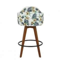 Ahoy Upholstered 37 in. White Fabric and Floral Print Counter Height Bar Stool with Black Round Footrest (Set of 2) by Lumisource 12 Ahoy Upholstered 37 in. White Fabric and Floral Print Counter Height Bar Stool with Black Round Footrest (Set of 2) by Lumisource -Cheap Lumisource Store white fabric floral print lumisource bar stools b26 ahoyflor2 q wlw2 66 1000