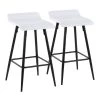 Ale 28 in. White Faux Leather and Black Metal Counter Height Bar Stool (Set of 2) by Lumisource 2 Ale 28 in. White Faux Leather and Black Metal Counter Height Bar Stool (Set of 2) by Lumisource -Cheap Lumisource Store white faux leather black metal lumisource bar stools b26 ale bkw2 64 1000