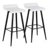 Ale 32.5 in. White Faux Leather and Black Steel Fixed-H Bar Stool (Set of 2) by Lumisource 1 Ale 32.5 in. White Faux Leather and Black Steel Fixed-H Bar Stool (Set of 2) by Lumisource -Cheap Lumisource Store white faux leather black steel lumisource bar stools b30 ale bkw2 64 1000
