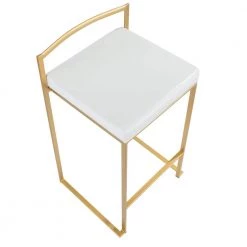 Fuji Gold and White Counter Stool (Set of 2) by Lumisource 12 Fuji Gold and White Counter Stool (Set of 2) by Lumisource -Cheap Lumisource Store white faux leather gold lumisource bar stools b26 fuji au w2 a0 1000
