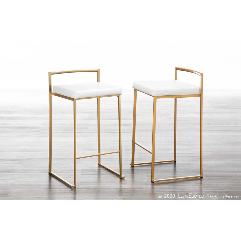Fuji Gold and White Counter Stool (Set of 2) by Lumisource 8 Fuji Gold and White Counter Stool (Set of 2) by Lumisource - Image 6