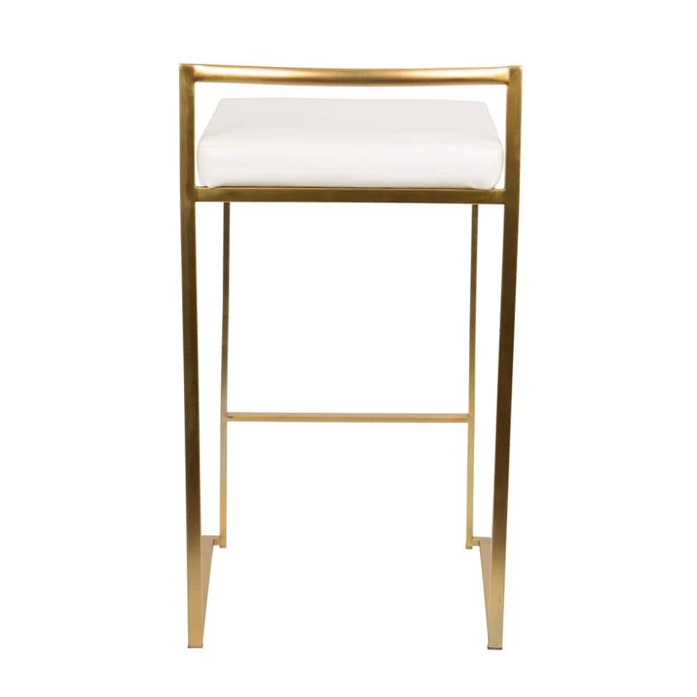 Fuji Gold and White Counter Stool (Set of 2) by Lumisource 4 Fuji Gold and White Counter Stool (Set of 2) by Lumisource - Image 2