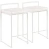 Fuji 26 in. White Stackable Counter Stool with White Faux Leather Cushion (Set of 2) by Lumisource -Cheap Lumisource Store white faux leather lumisource bar stools b26 fuji w w2 64 1000