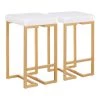 Midas 26 in. White Velvet and Gold Counter Stool (Set of 2) by Lumisource -Cheap Lumisource Store white gold lumisource bar stools b26 mdas au vw2 64 1000
