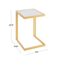 Roman Side Table with White Marble Top and Gold Finish by Lumisource -Cheap Lumisource Store white gold lumisource end side tables tb rmn au mrbw c3 1000