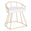 Canary 18 in. Gold Vanity Stool with White Velvet Cushion by Lumisource -Cheap Lumisource Store white gold lumisource makeup vanities b18 canary auvw 64 1000