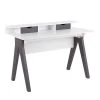Wishbone 47.25 in. Rectangular White and Grey Wood 2-Drawer Writing Desk by Lumisource -Cheap Lumisource Store white grey wood lumisource writing desks ofd wish gyw 64 1000