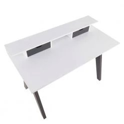 Wishbone 47.25 in. Rectangular White and Grey Wood 2-Drawer Writing Desk by Lumisource -Cheap Lumisource Store white grey wood lumisource writing desks ofd wish gyw a0 1000