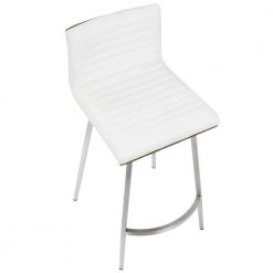 Mason 26 in. White Faux Leather Counter Stool (Set of 2) by Lumisource -Cheap Lumisource Store white lumisource bar stools b26 msnsw wlw2 a0 1000