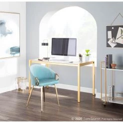 Fuji Gold Metal Dining Table with White Marble Top by Lumisource -Cheap Lumisource Store white marble gold metal lumisource kitchen dining tables dt fuj4728 auwm 31 1000