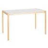 Fuji Gold Metal Dining Table with White Marble Top by Lumisource -Cheap Lumisource Store white marble gold metal lumisource kitchen dining tables dt fuj4728 auwm 64 1000