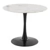 Pebble Mod 36.25 in. Round White Marble Veneer and Black Metal Table (Seats 4) by Lumisource -Cheap Lumisource Store white marble veneer black metal lumisource kitchen dining tables t30 pebmod bkw 64 1000