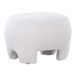 Ashland White Sherpa Ottoman by Lumisource