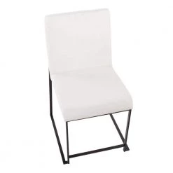 Fuji White Velvet and Black Steel High Back Dining Side Chair (Set of 2) by Lumisource -Cheap Lumisource Store white velvet black steel lumisource dining chairs dc hbfuji bkvw2 a0 1000