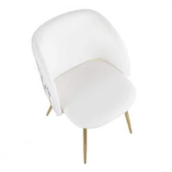 Fran White Velvet and Gold Dining Chair with Floral Pattern Accent (Set of 2) by Lumisource -Cheap Lumisource Store white velvet gold lumisource dining chairs ch fran floral auvw2 a0 1000