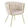 Braided Renee White Velvet and Gold Metal Arm Chair by Lumisource 2 Braided Renee White Velvet and Gold Metal Arm Chair by Lumisource -Cheap Lumisource Store white velvet gold metal lumisource dining chairs ch brdrenee auvw 64 1000