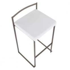 Fuji 30 in. Antique Stackable Bar Stool with White Velvet Cushion (Set of 2) by Lumisource 11 Fuji 30 in. Antique Stackable Bar Stool with White Velvet Cushion (Set of 2) by Lumisource -Cheap Lumisource Store white velvet lumisource bar stools b30 fuji an vw2 76 1000