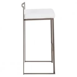 Fuji 30 in. Antique Stackable Bar Stool with White Velvet Cushion (Set of 2) by Lumisource 10 Fuji 30 in. Antique Stackable Bar Stool with White Velvet Cushion (Set of 2) by Lumisource -Cheap Lumisource Store white velvet lumisource bar stools b30 fuji an vw2 fa 1000