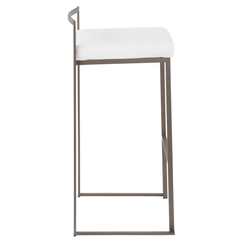 Fuji 30 in. Antique Stackable Bar Stool with White Velvet Cushion (Set of 2) by Lumisource 6 Fuji 30 in. Antique Stackable Bar Stool with White Velvet Cushion (Set of 2) by Lumisource - Image 4