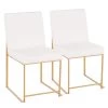 Fuji White Velvet Gold High Back Dining Chair (Set of 2) by Lumisource 2 Fuji White Velvet Gold High Back Dining Chair (Set of 2) by Lumisource -Cheap Lumisource Store white velvet lumisource dining chairs dc hbfuji auvw2 64 1000