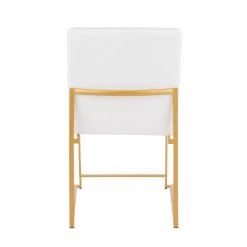 Fuji White Velvet Gold High Back Dining Chair (Set of 2) by Lumisource -Cheap Lumisource Store white velvet lumisource dining chairs dc hbfuji auvw2 66 1000