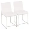 Fuji White Velvet Stainless Steel High Back Dining Chair (Set of 2) by Lumisource -Cheap Lumisource Store white velvet lumisource dining chairs dc hbfuji ssvw2 64 1000