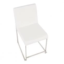 Fuji White Velvet Stainless Steel High Back Dining Chair (Set of 2) by Lumisource 12 Fuji White Velvet Stainless Steel High Back Dining Chair (Set of 2) by Lumisource -Cheap Lumisource Store white velvet lumisource dining chairs dc hbfuji ssvw2 a0 1000