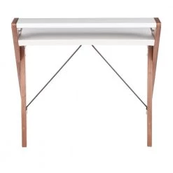 43 in. Rectangular White/Walnut Writing Desk with Hutch by Lumisource 11 43 in. Rectangular White/Walnut Writing Desk with Hutch by Lumisource -Cheap Lumisource Store white walnut lumisource writing desks ofd archer wlw 66 1000