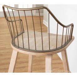 Winston 37 in. Counter Stool in White Washed Wood and Antique Copper Metal by Lumisource -Cheap Lumisource Store white washed antique copper lumisource bar stools b26 winstn wwancu 1f 1000