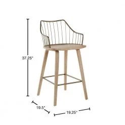 Winston 37 in. Counter Stool in White Washed Wood and Antique Copper Metal by Lumisource -Cheap Lumisource Store white washed antique copper lumisource bar stools b26 winstn wwancu 40 1000