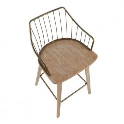 Winston 37 in. Counter Stool in White Washed Wood and Antique Copper Metal by Lumisource -Cheap Lumisource Store white washed antique copper lumisource bar stools b26 winstn wwancu a0 1000