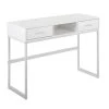 Franklin 15.5 in. White Wood and White Rectangle Metal Console Table with Drawers by Lumisource -Cheap Lumisource Store white wood white metal lumisource console tables tbc franklin ww 64 1000
