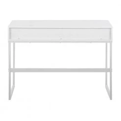 Franklin 15.5 in. White Wood and White Rectangle Metal Console Table with Drawers by Lumisource -Cheap Lumisource Store white wood white metal lumisource console tables tbc franklin ww 66 1000